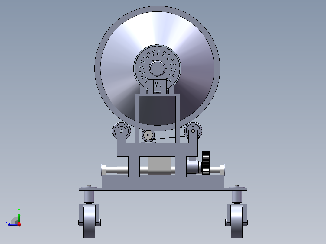 滚筒干燥机-三维右视图