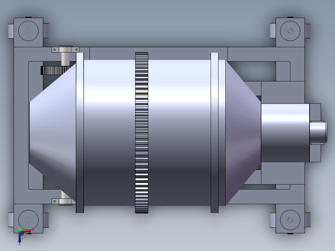滚筒干燥机-三维俯视图