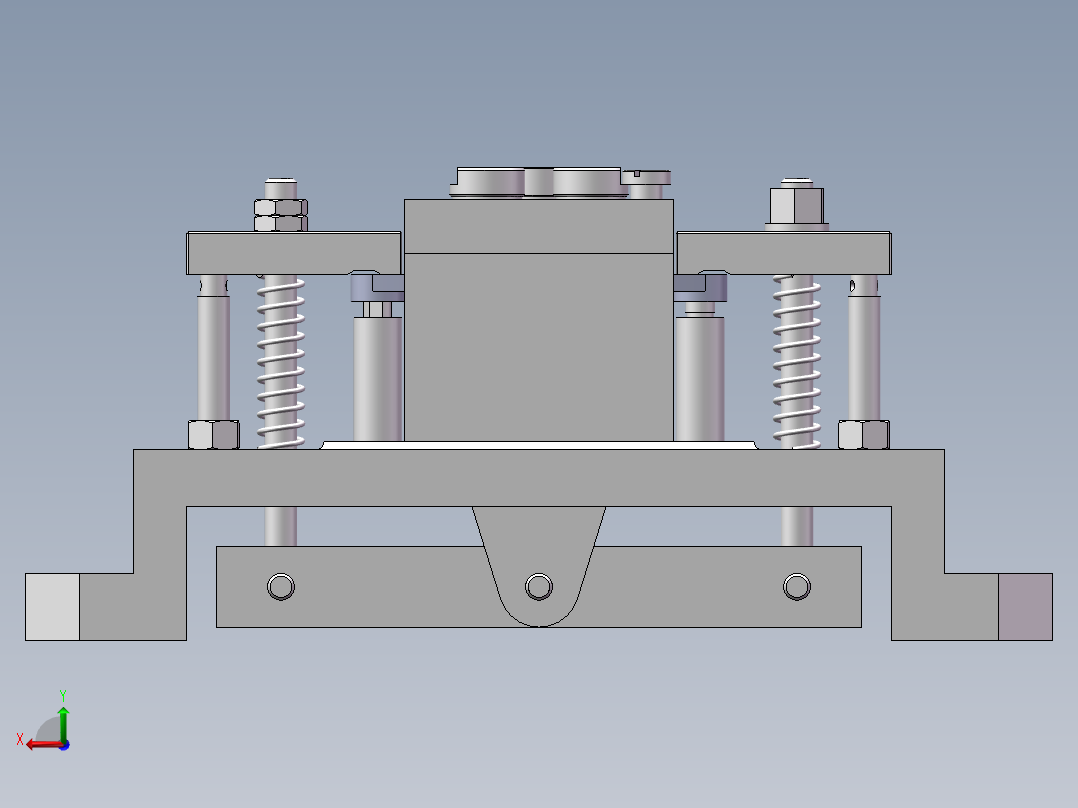 机油泵体钻孔夹具后视图
