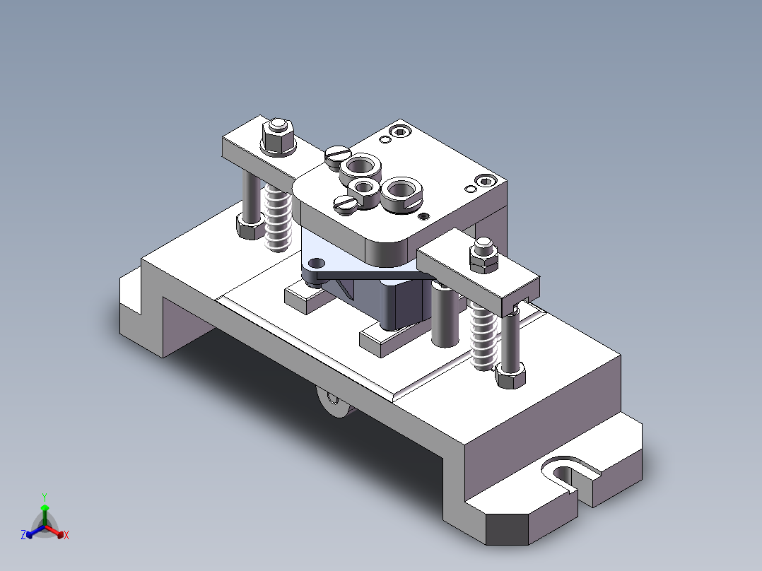 机油泵体钻孔夹具正等轴测图