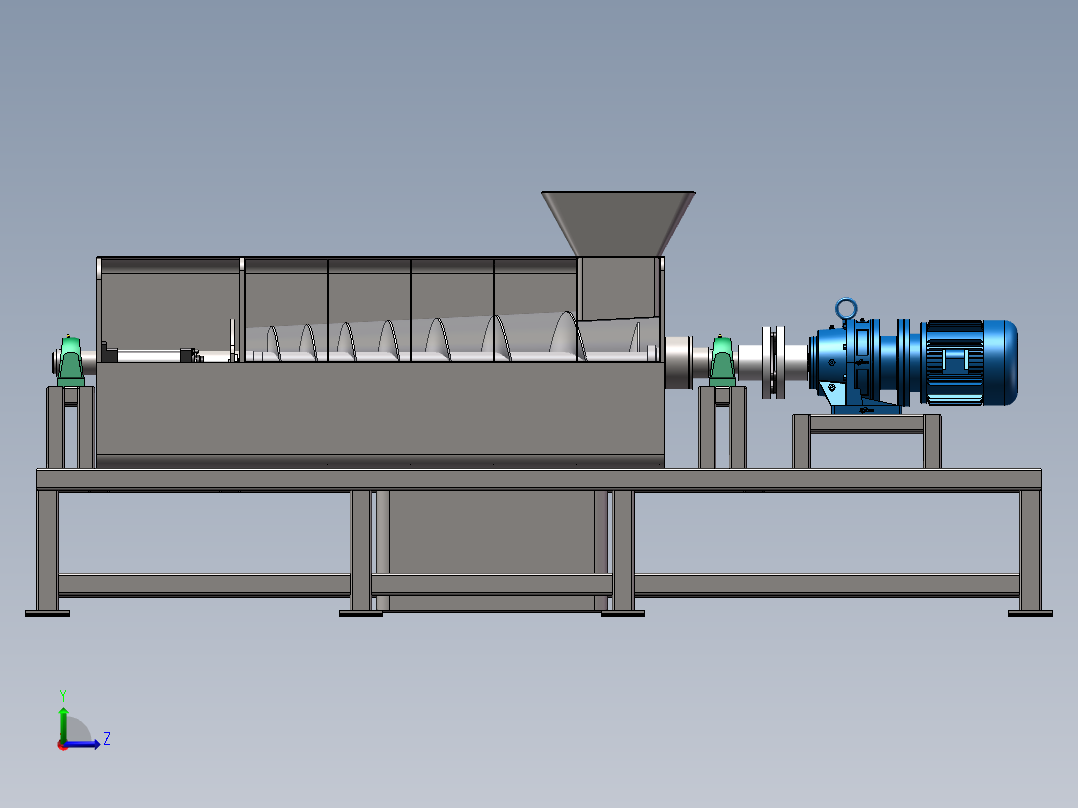 餐厨垃圾螺旋压榨脱水脱水机左视图