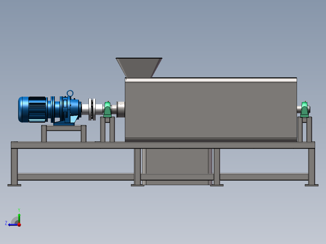 餐厨垃圾螺旋压榨脱水脱水机右视图