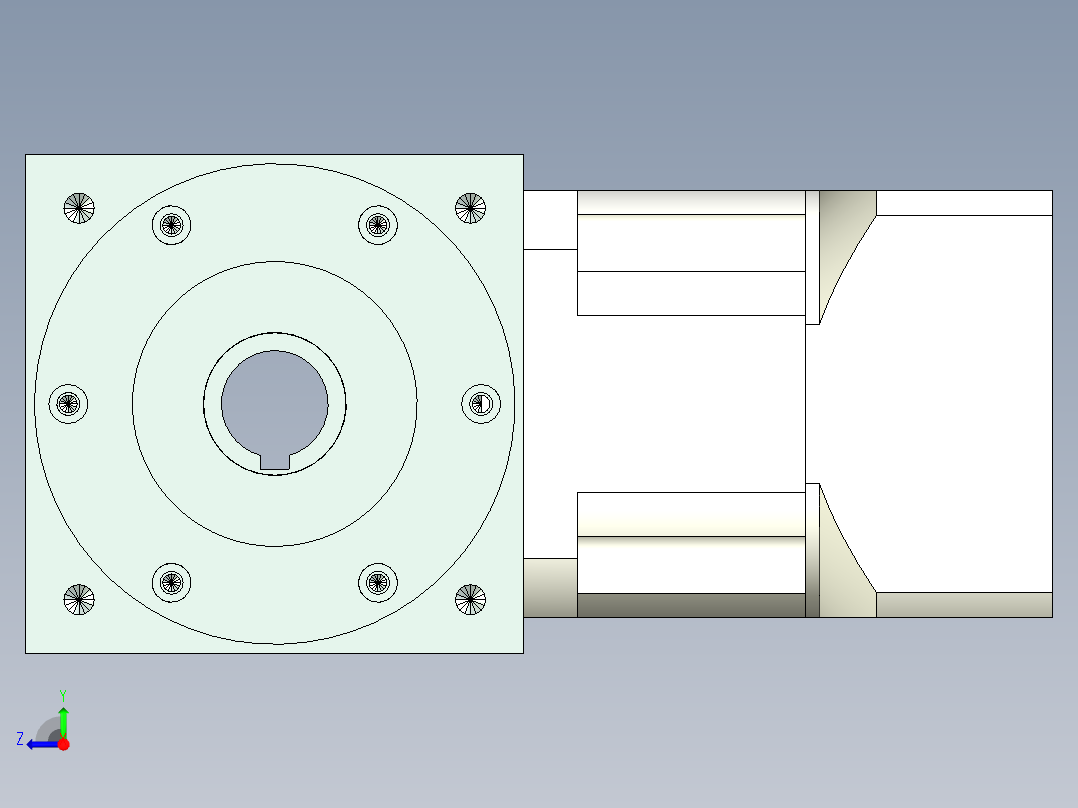 换向器PW140双孔 PLX120-L1 22-110-145-M8.stp右视图