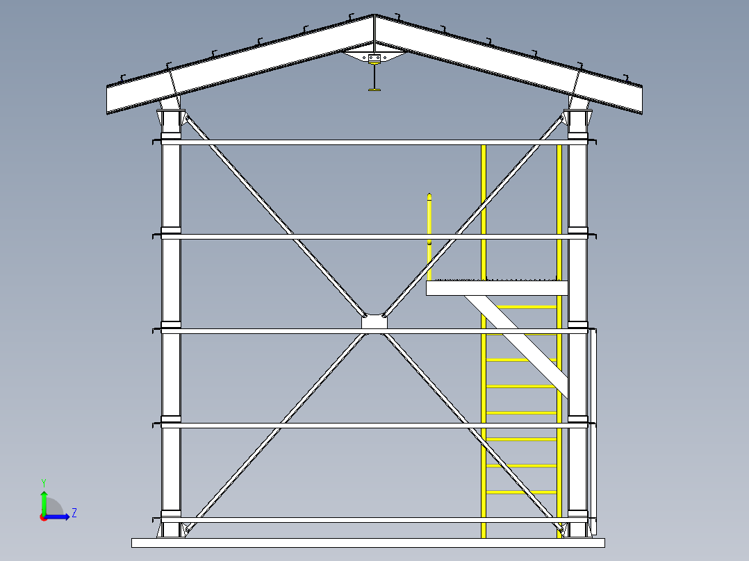 钢结构厂房左视图