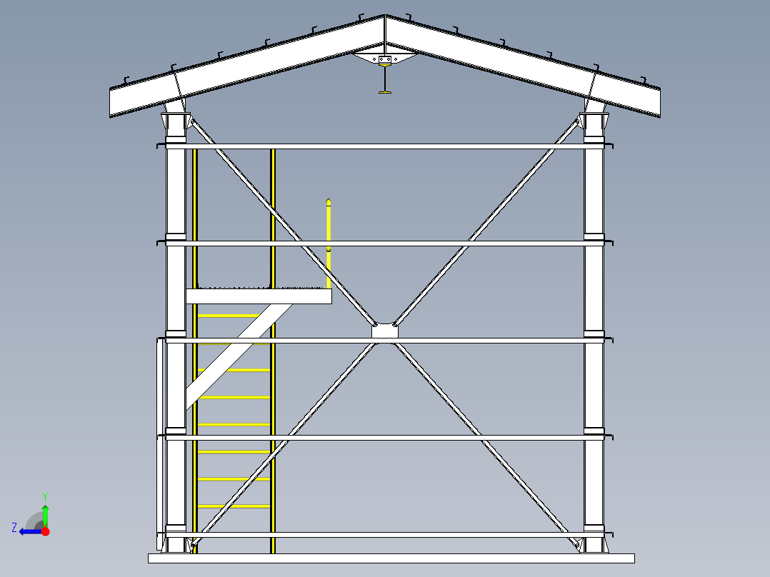 钢结构厂房右视图