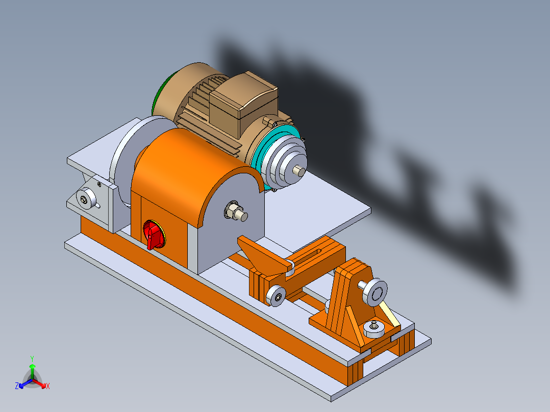 B2004562-木工车床正等轴测图