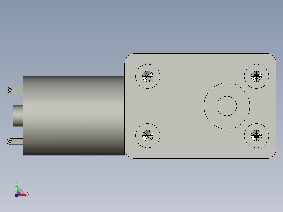 直流马达GW4632-370-02蜗轮蜗杆减速机前视图