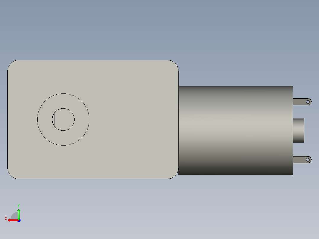 直流马达GW4632-370-02蜗轮蜗杆减速机后视图