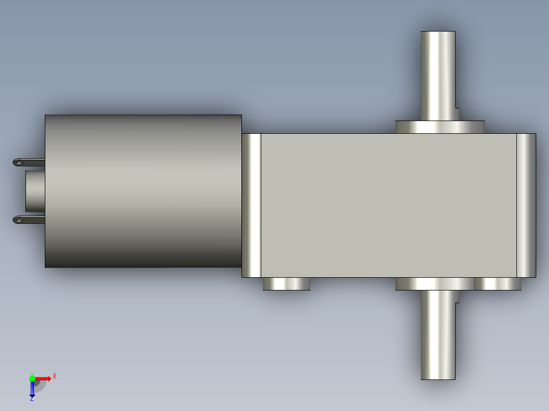 直流马达GW4632-370-02蜗轮蜗杆减速机俯视图