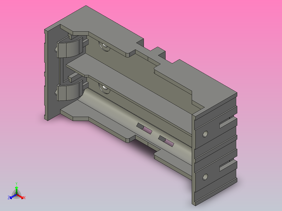18650 电池座正等轴测图