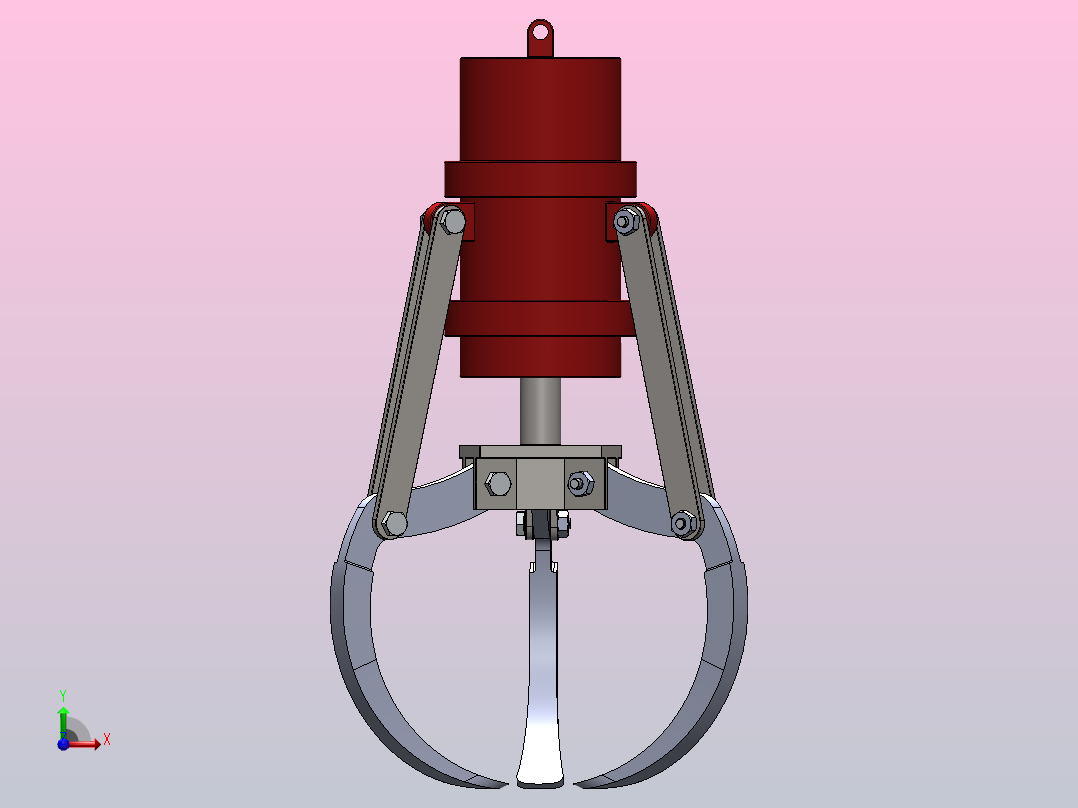 爪式机器组件通常由三个主要移动托架组成前视图