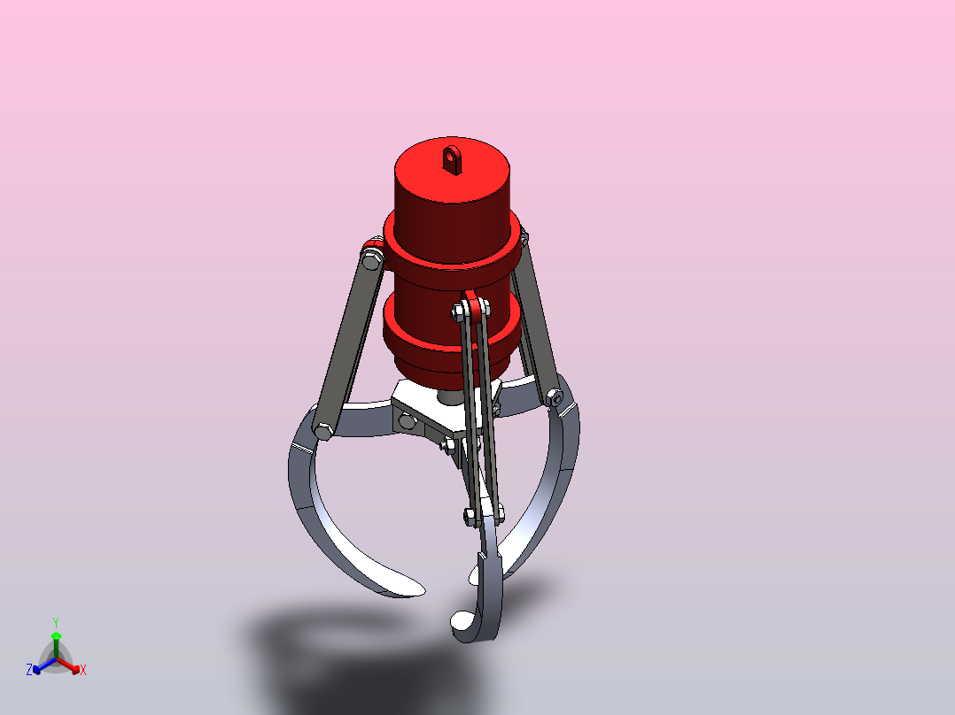 爪式机器组件通常由三个主要移动托架组成正等轴测图