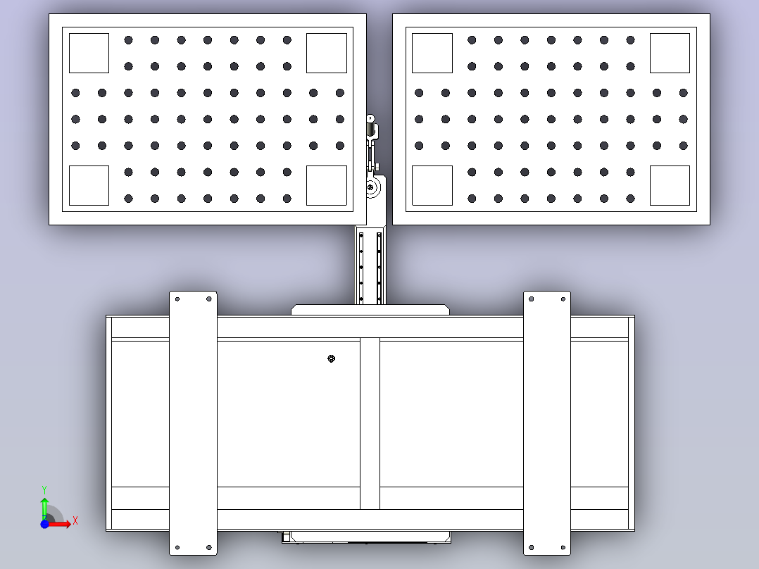 机械焊接臂与柔性焊接平台组合设计前视图