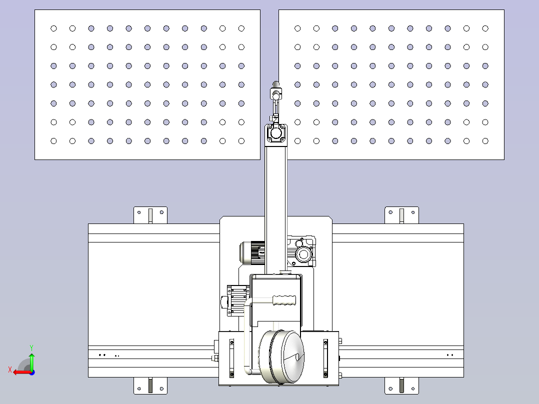 机械焊接臂与柔性焊接平台组合设计后视图