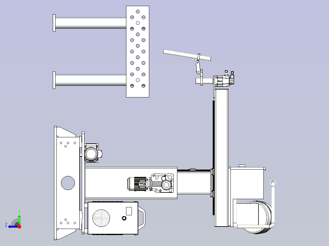 机械焊接臂与柔性焊接平台组合设计右视图