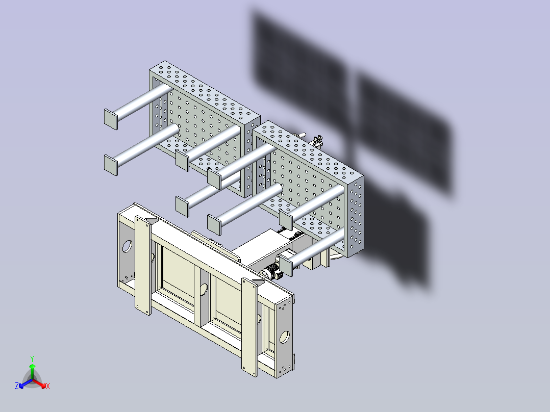 机械焊接臂与柔性焊接平台组合设计正等轴测图