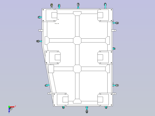 一款门板焊接夹具模型俯视缩略图