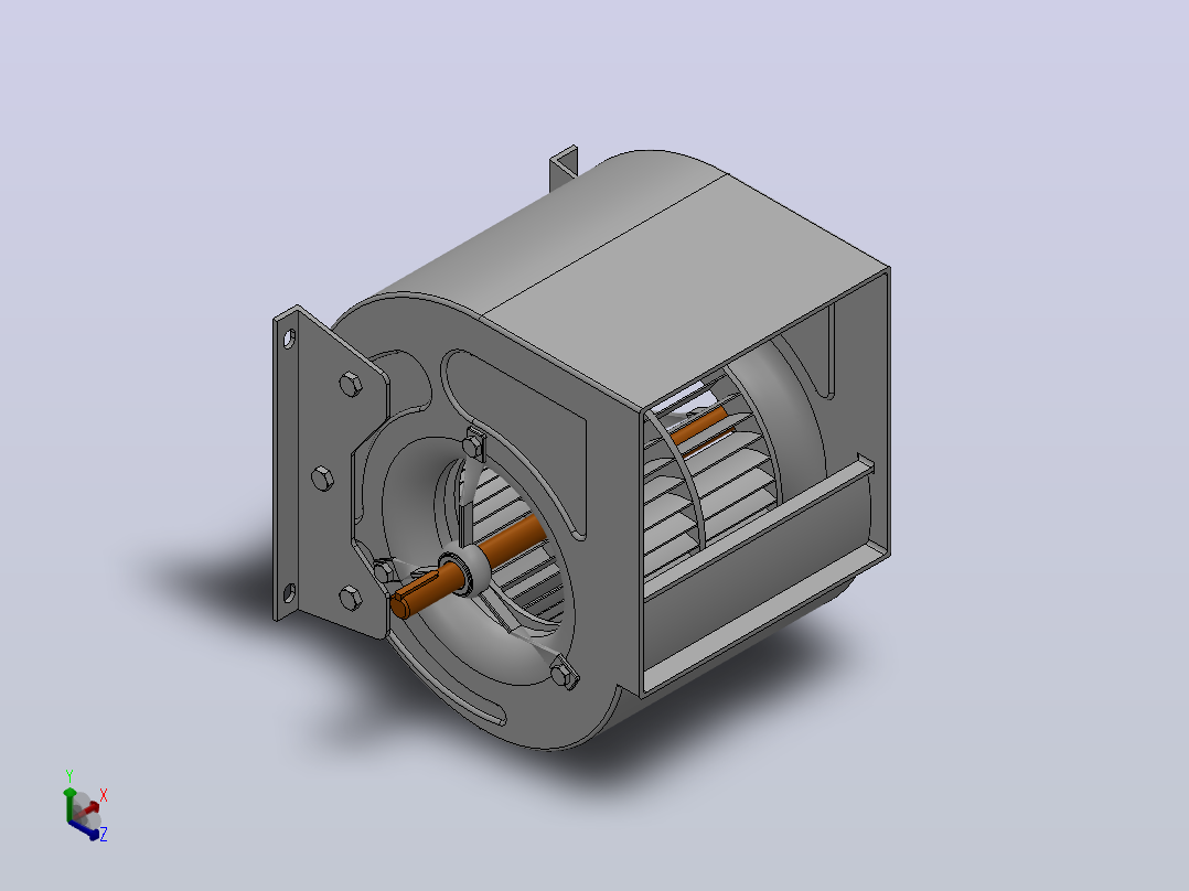 SYD-L离心风机[SYD200 L]亿利达，正等轴测图