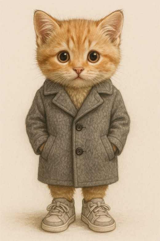 穿外套的可爱猫人工智能缩略图