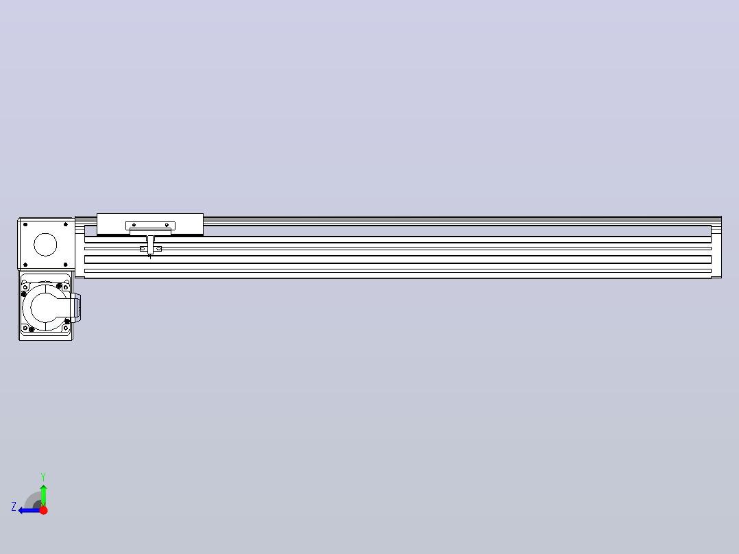 皮带直线轴半封闭可选导轨TPA-HNB-140D-120-L550-LP-Y-P40-N3右视图