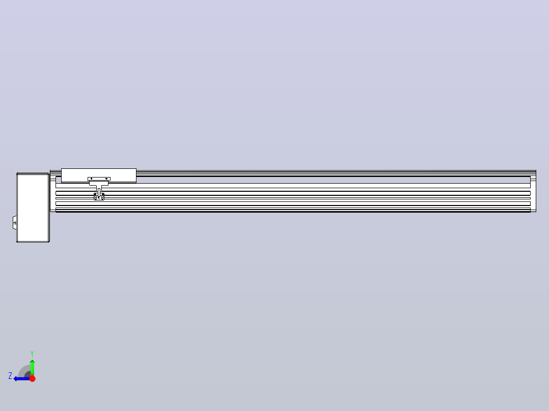 皮带直线轴半封闭可选导轨TPA-HNB-202D-140-L950-RP-C-P75-N3右视图