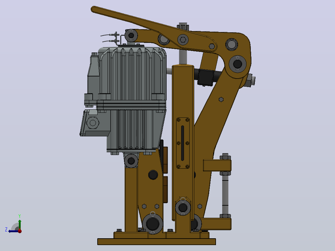 YP11系列电力液压盘式制动器YP11-220-400×20-ⅡA-CL.RL.WL.HL.H右视图