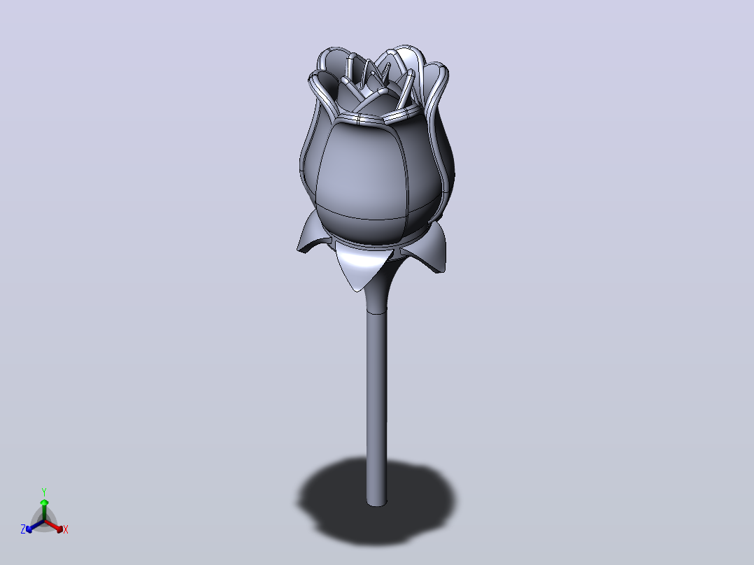 3D打印玫瑰花-2010版主视图