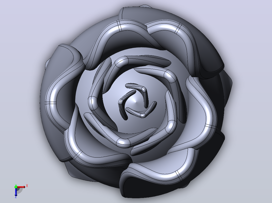 3D打印玫瑰花-2010版俯视图
