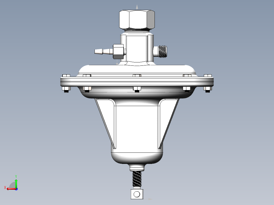 气压调节器3D数模后视图