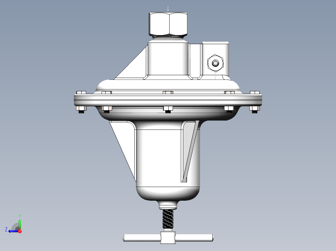 气压调节器3D数模右视图