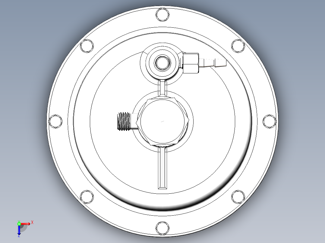 气压调节器3D数模俯视图