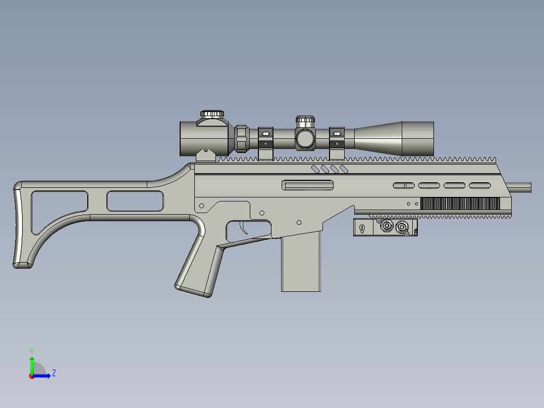 软弹气枪模型左视图