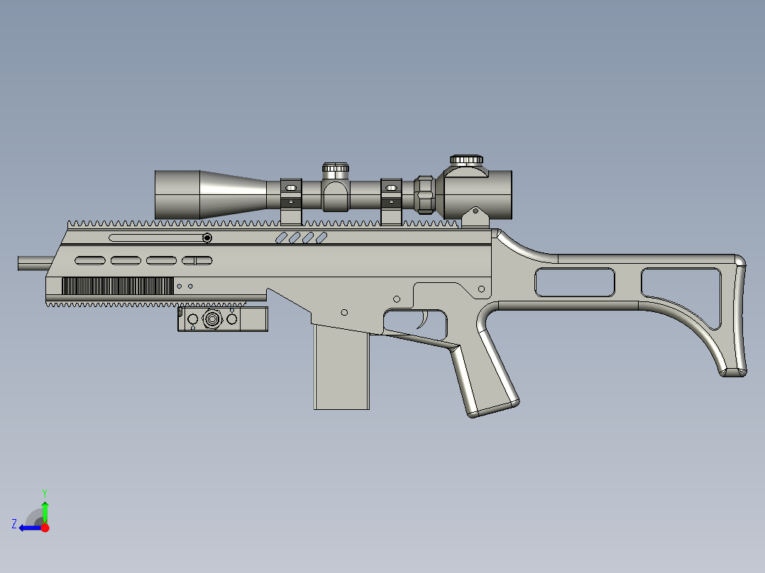 软弹气枪模型右视图