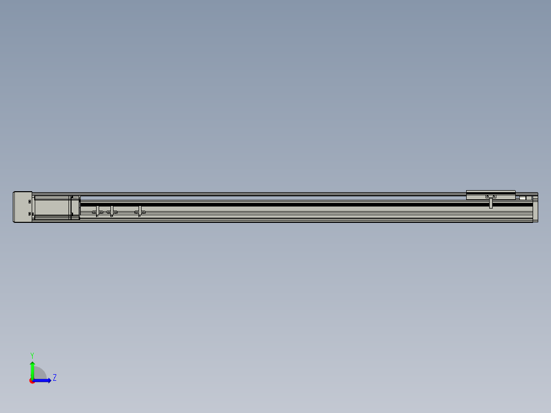 120模组滑台机器人同步带丝杠型材滑台3d图纸 全套120模组3d模型左视图