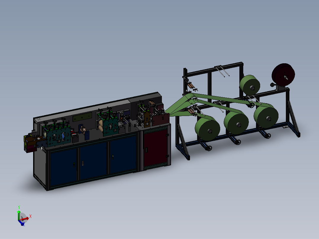 全自动口罩机 3D图 四层