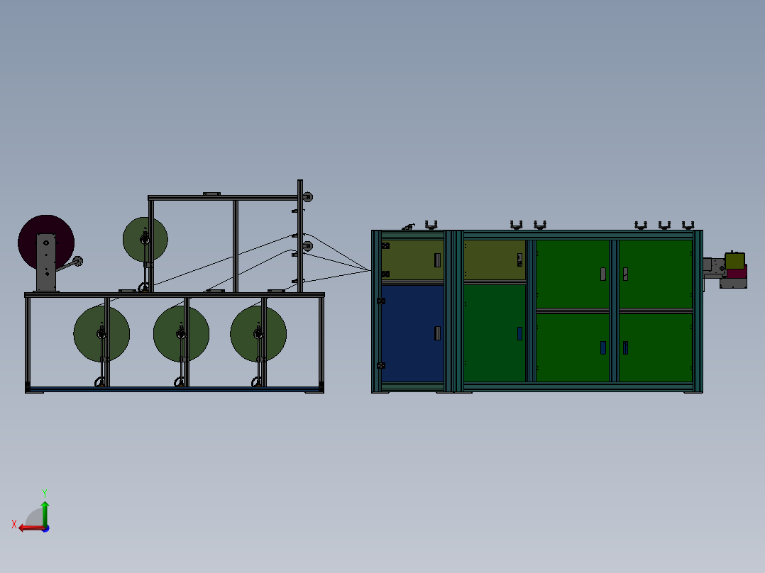 全自动口罩机 3D图 四层后视图