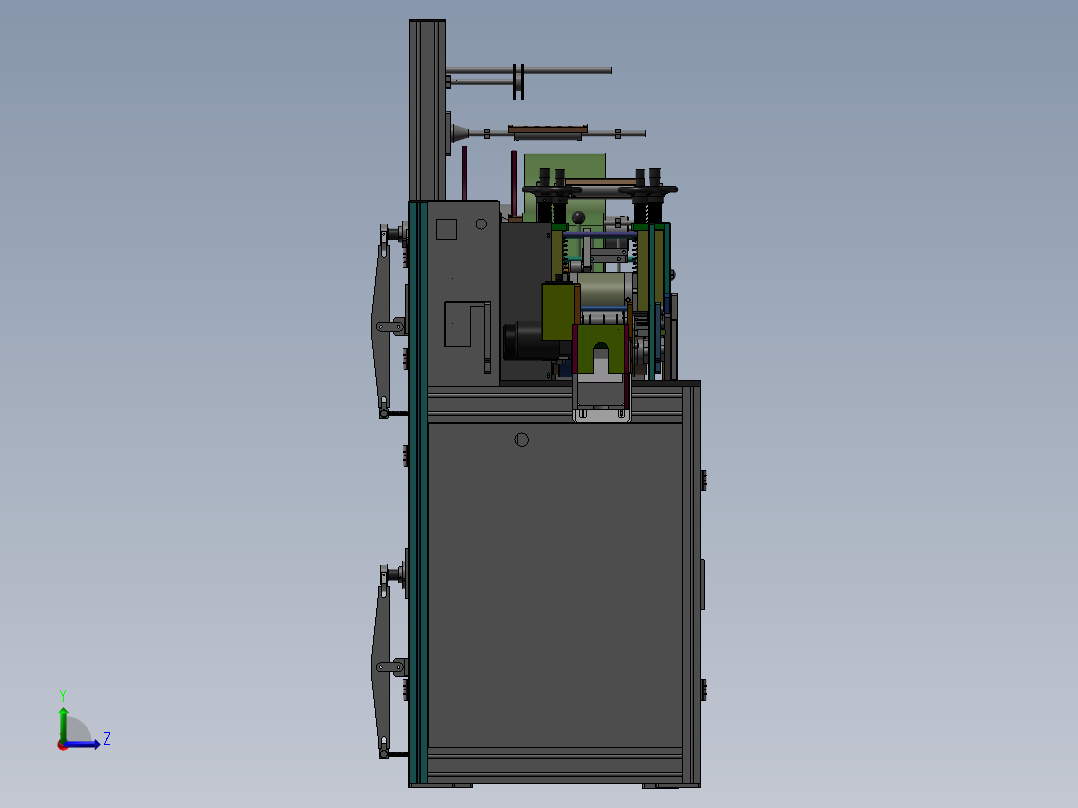 全自动口罩机 3D图 四层左视图