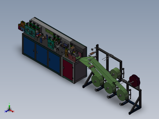 全自动口罩机 3D图 四层正等轴测缩略图