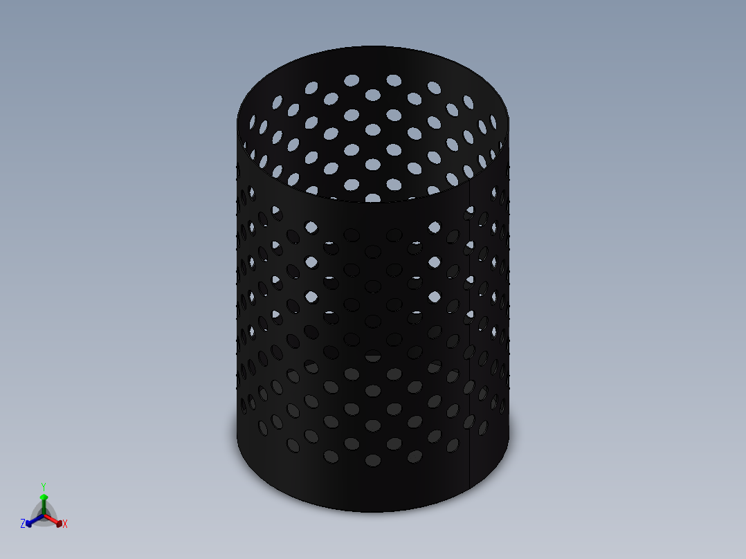 笔筒_圆形正等轴测图