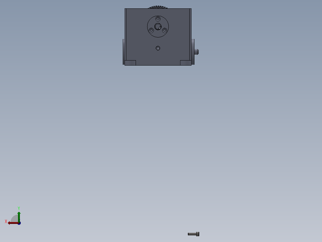 简易蜗轮蜗杆齿轮箱结构3D图纸 STEP格式后视图