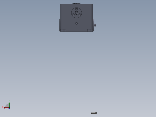 简易蜗轮蜗杆齿轮箱结构3D图纸 STEP格式后视缩略图