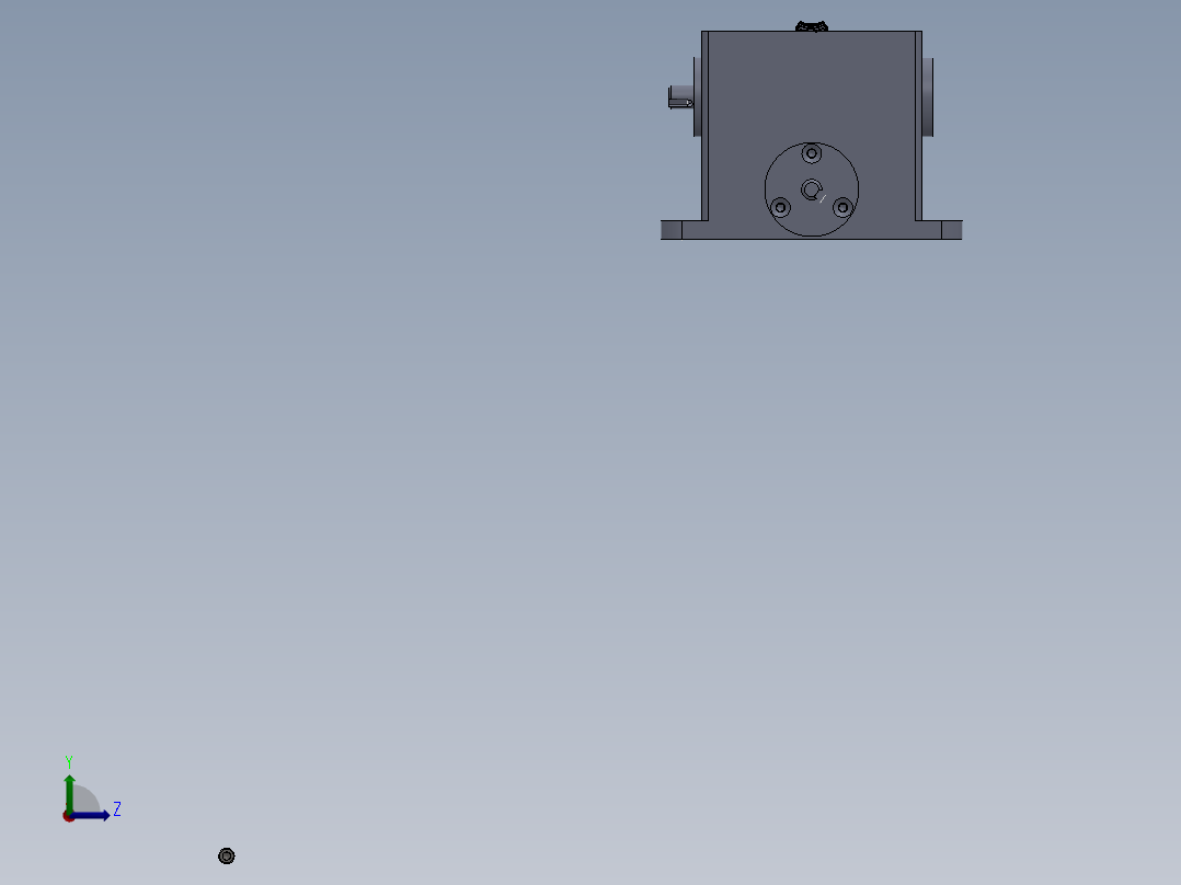 简易蜗轮蜗杆齿轮箱结构3D图纸 STEP格式左视图