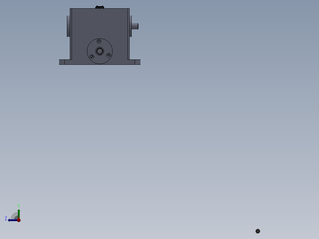 简易蜗轮蜗杆齿轮箱结构3D图纸 STEP格式右视图
