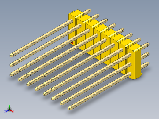 彩色公头100mil（2.54mm）系列-DS1021_yellow_3x08p_100mil_Type19_rev1.0