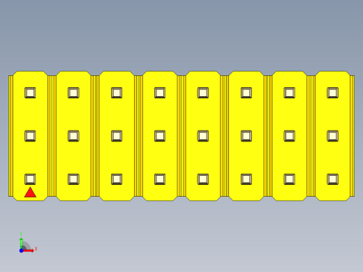 彩色公头100mil（2.54mm）系列-DS1021_yellow_3x08p_100mil_Type19_rev1.0前视缩略图
