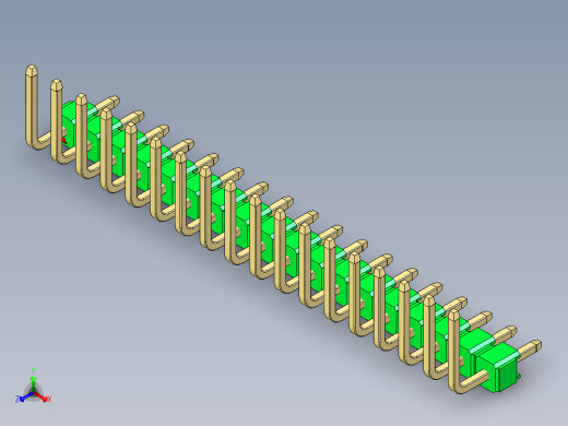 彩色公排针 100mil 2.54mm 系列-DS1022_green_18p_100mil_TypeU_rev1.0正等轴测缩略图