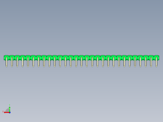 彩色公排针 100mil 2.54mm 系列-DS1022_green_1x29p_100mil_TypeD_rev1.0后视缩略图
