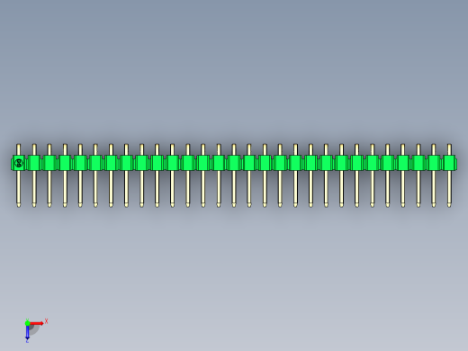 彩色公排针 100mil 2.54mm 系列-DS1022_green_1x29p_100mil_TypeD_rev1.0俯视缩略图