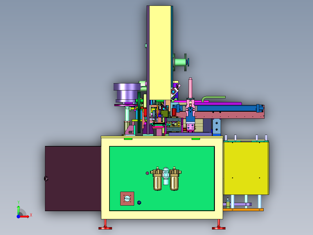 通用型Y电容元件成型装磁环设备前视图