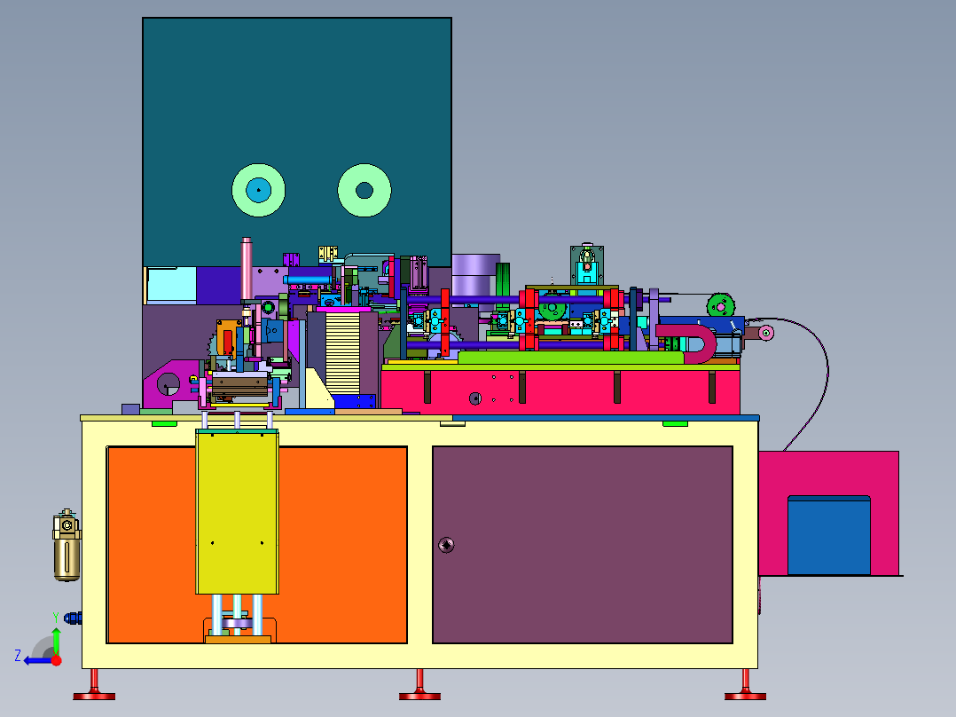 通用型Y电容元件成型装磁环设备右视图